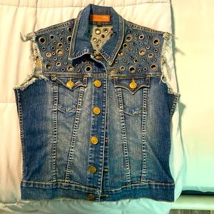 True Religion Studded Denim Vest